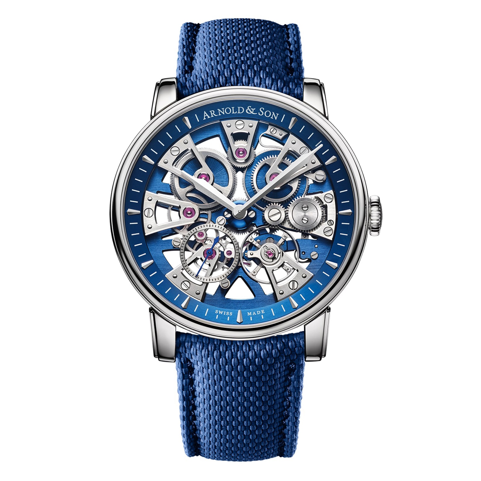 Arnold And Son Nebula 41.5mm Steel Mens Watch Blue Arnold And Son Nebula 41.5mm Steel Mens Watch Blue