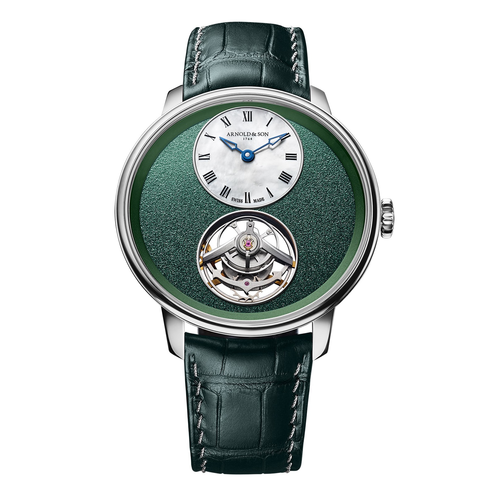 Arnold And Son Ultrathin Tourbillon Platinum 41.5mm Limited Edition Mens Watch Green Arnold And Son Ultrathin Tourbillon Platinum 41.5mm Limited Edition Mens Watch Green