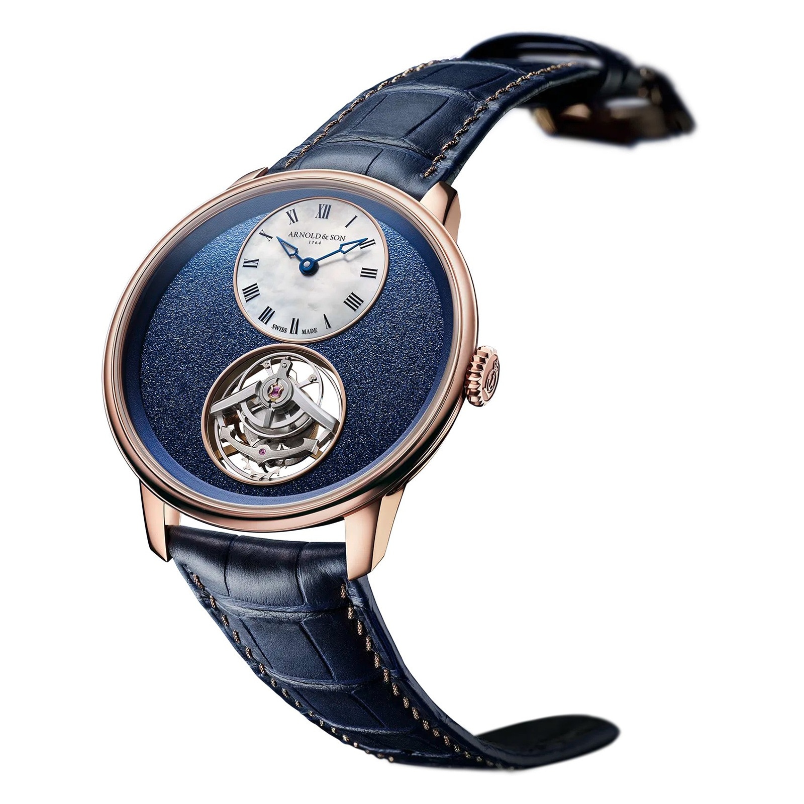 Arnold And Son Chronometry Ultrathin Tourbillon Red Gold 41.5mm Mens Watch Blue Arnold And Son Chronometry Ultrathin Tourbillon Red Gold 41.5mm Mens Watch Blue